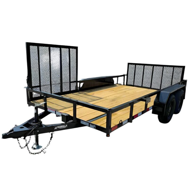 7x14 Dovetail Utility Trailer with Side Gate and Rear Gate (2) 3500lb Axles 7K GVWR