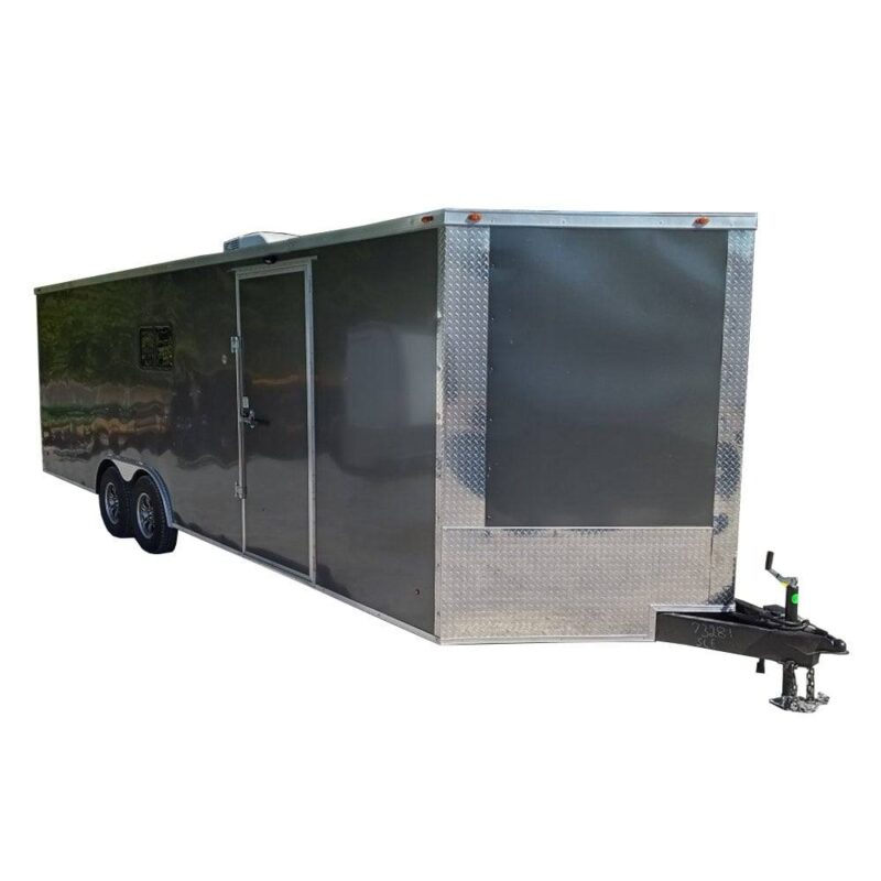 Enclosed Trailer 8.5' X 24' Charcoal Grey Hauling